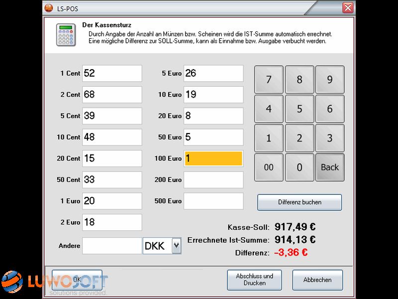 Modul Kassenbuch/-bericht, 80,00 € - Luwosoft ...
